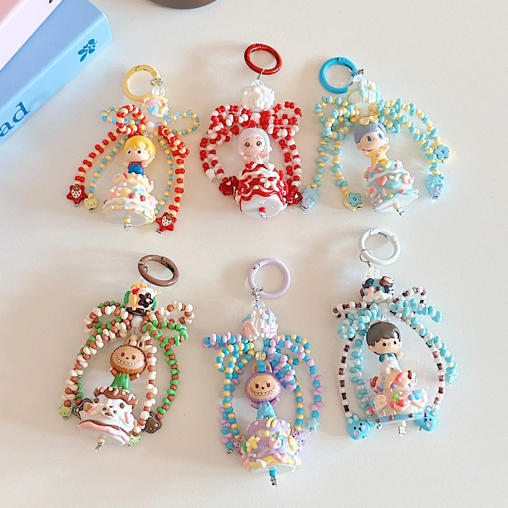 Cute Cartoon Bubble Mart Cake Series Beaded Chain for Phone,Keychain and Bags