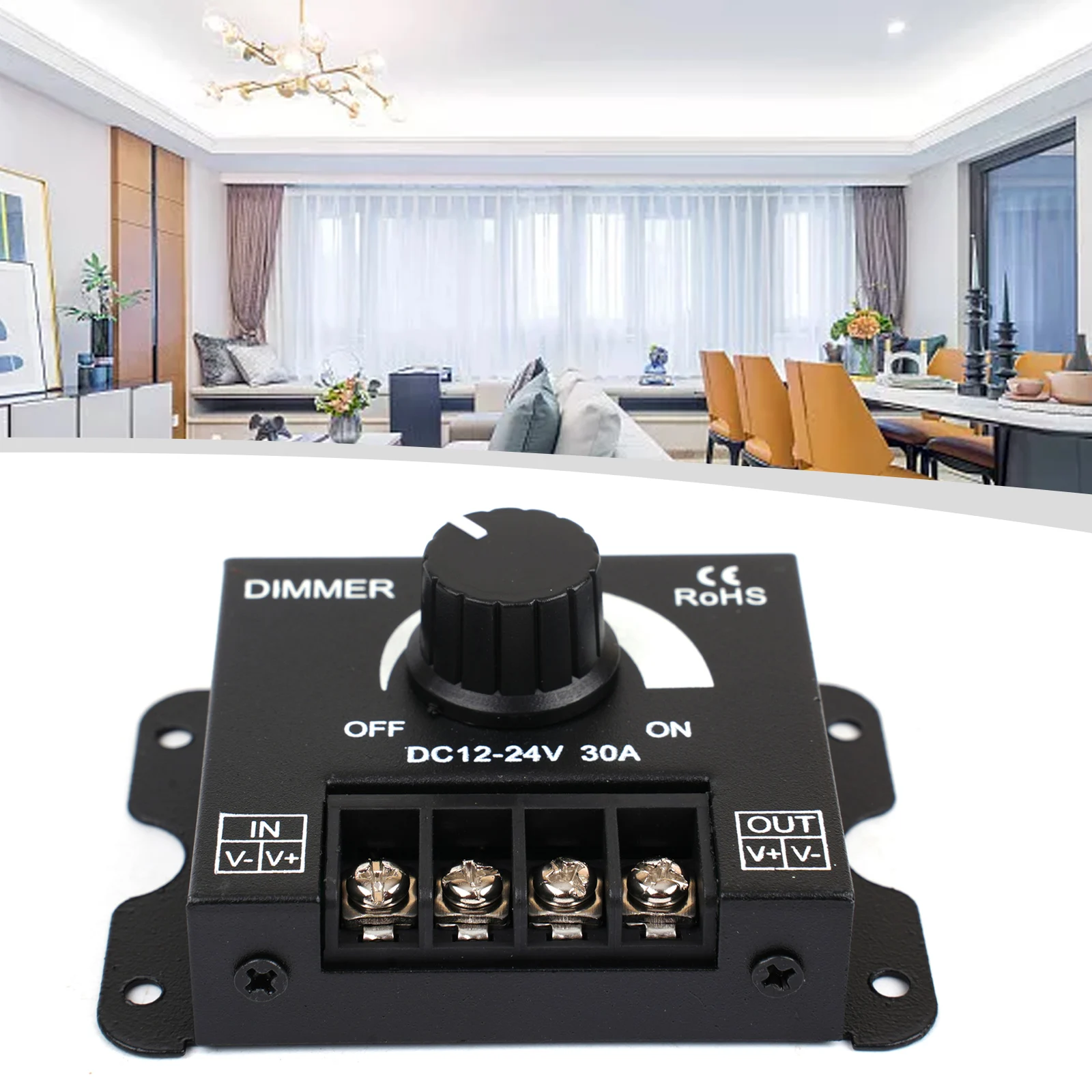 Brightness Adjuster Led Dimmer DC 12-24V 30A Power Supply Adjustable Voltage Regulator Practical Efficiency Brand New