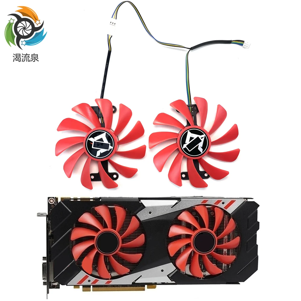 

New 2pcs 95mm cooling fan For Gainward 1080 1070ti 1070 Chasing version 8G Graphics card cooler fan