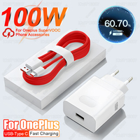 100W SuperVOOC Fast Charger EU US Plug Quick Charging USB Charger Type C Cable Phone Adapter for Oneplus 13 12 11 10 Pro 12r 13r