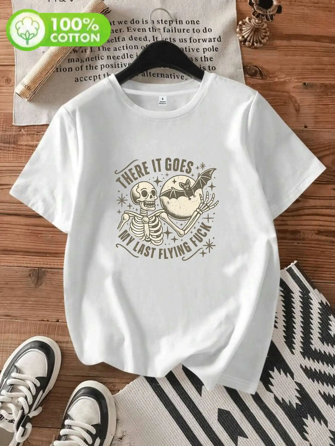 

【WEN33844】Cartoon pattern Round neck women's cotton T-shirt short sleeve fashion printing half sleeve shirt cotton T-shirt