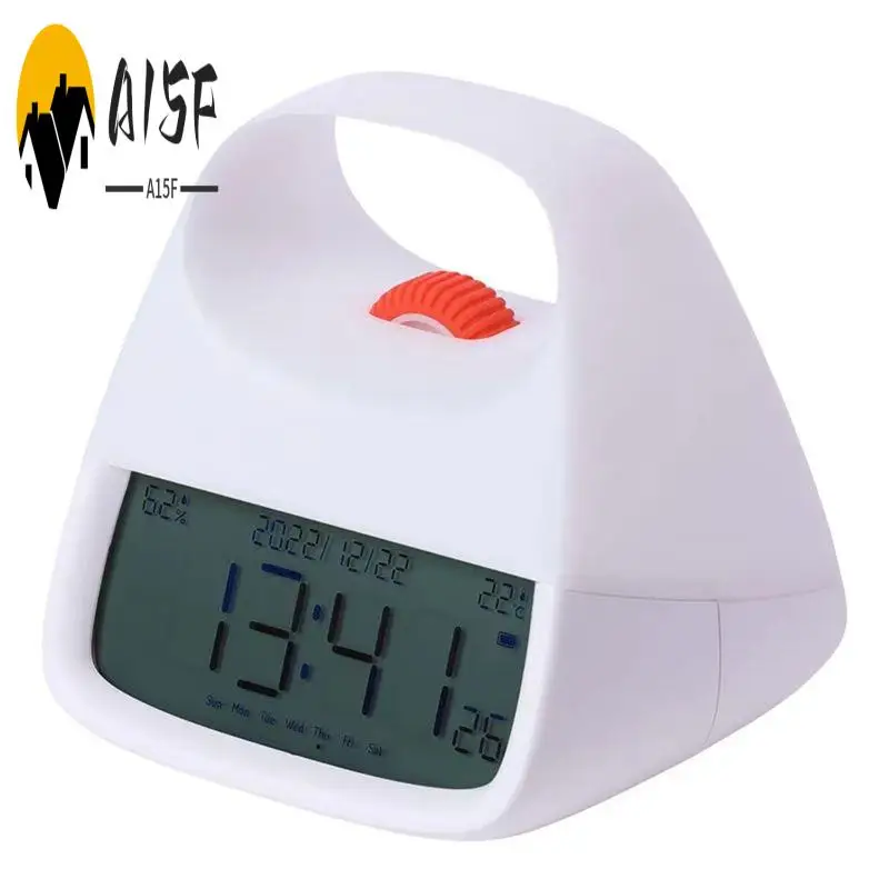 A15F-2-In-1 Charging Clock With Light Timing,Creative Portable Desktop Decoration, Simple Household Design