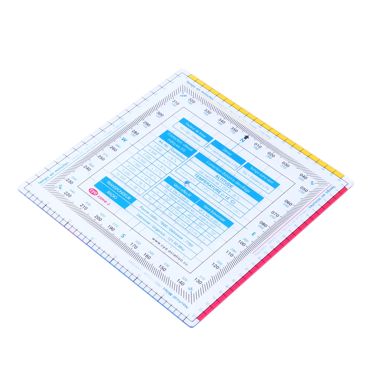 Map Protractor Flight Ruler Aviation Navigation School Stationary Square