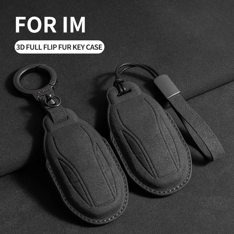 

Suede Car Smart Remote Key Case For IM Zhiji L6 LS6 L7 LS7 Key Protection Holder Cover Shell Fob Interior Keychain Accessories