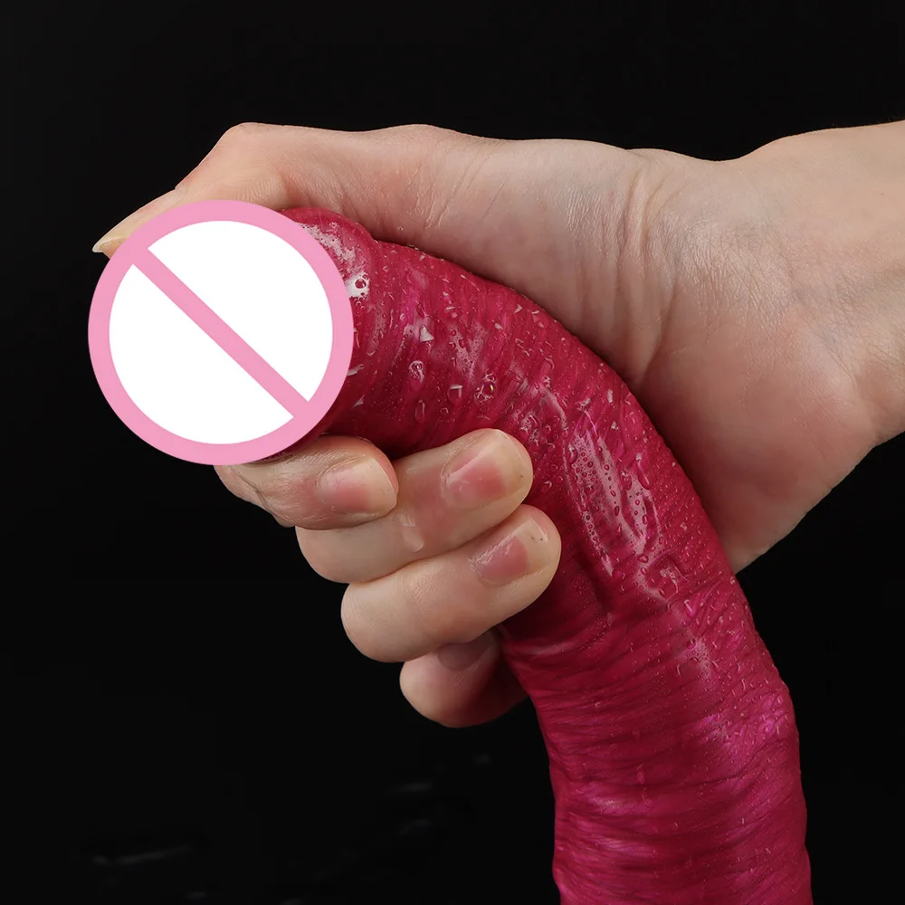 Liquid silicone dildo female masturbation imitation real and fake penis rod soft female G-spot orgasm adult sex toy 5