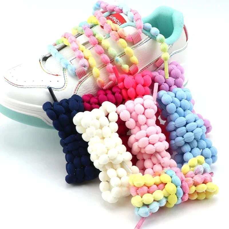 

1 Pair Fashion Colorful Beaded Shoe Laces Non Fade Round Shoe Laces Sneakers Casual Shoe Laces Shoe Accessories 120/140/160cm