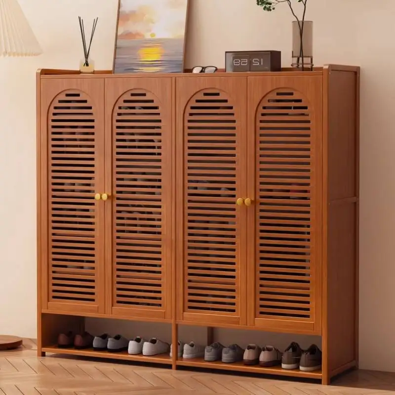 Scarpiera di lusso in rattan di design Scarpiera di lusso in legno di alta qualità Appartamenti per ingresso Scarpiere Per Mobili Scarpe