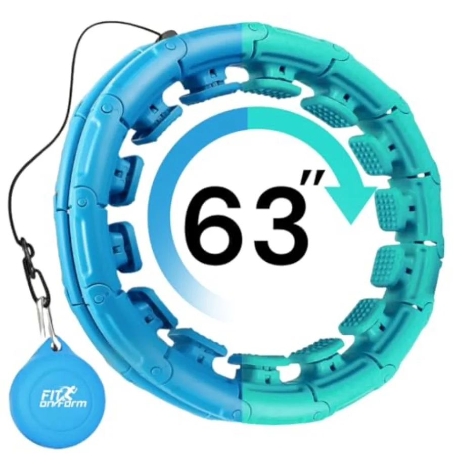 

Blue Green Infinity Weighted Hula Fit Hoop for Adult Weight Loss 2 in 1 Smart Fitness Exercise Hoop for Women Abs Workout 24 28