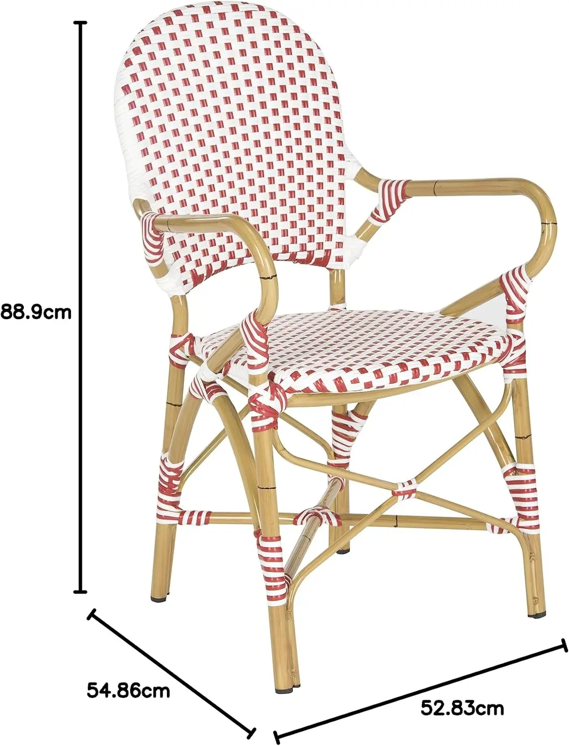 Outdoor-Sammlung Hooper rot/weiß/hellbraun Stapel Bistro Sessel (2er-Set)