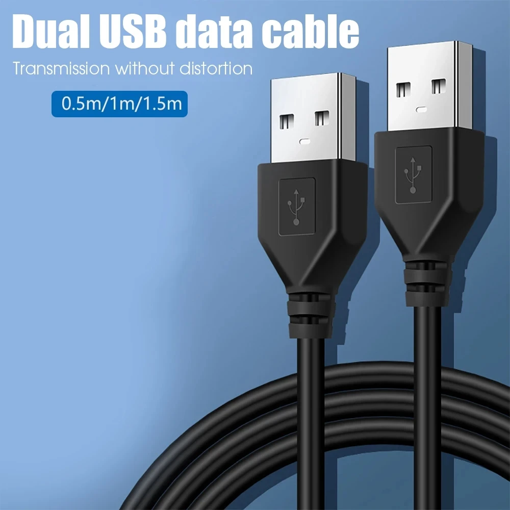 Przedłużacz USB A męski na USB męski Podwójny przedłużacz USB2.0 do chłodnicy Dysk twardy Kamera internetowa Przedłużacz USB do transmisji danych