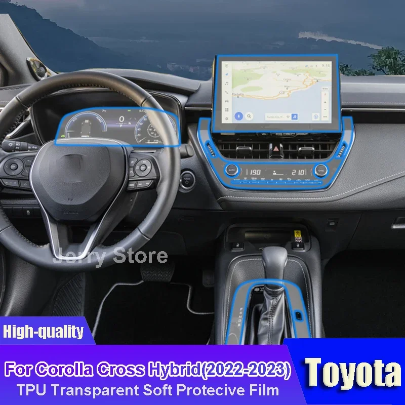 

For Corolla Cross Hybrid 2022-2023 Car Interior Center Console Transparent TPU Protective Anti-scratch Repair Film Car Sticker