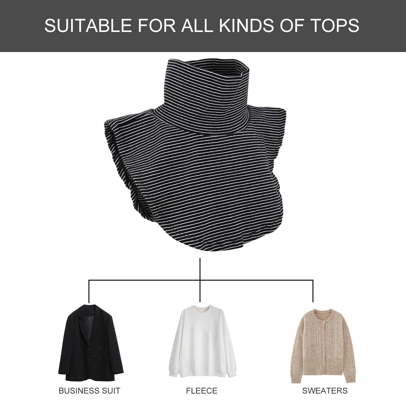 1pc High Collar Decorative Fake Collar Fashion Women Clothing Accessory Exquisite Durable Practical Quick Dry Support Reuse