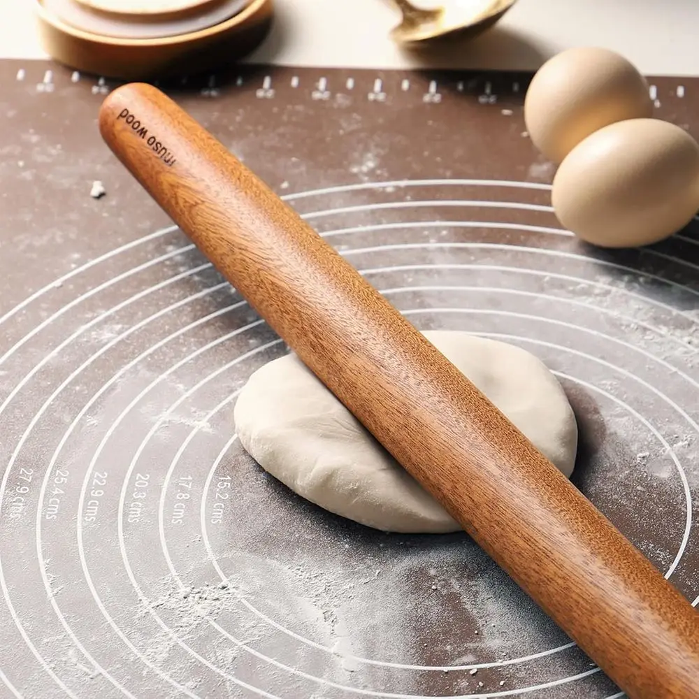 Sapele Wood Rolling Pin for Pie Crust, Cookie, and Pastry Dough (15-3/4 Inch)