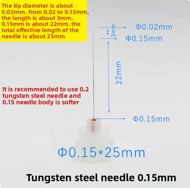 Ultra-pointed ultra-fine pass needle 0.01mm porcelain nozzle cleaver 0.02mm extra-hard tungsten steel needle