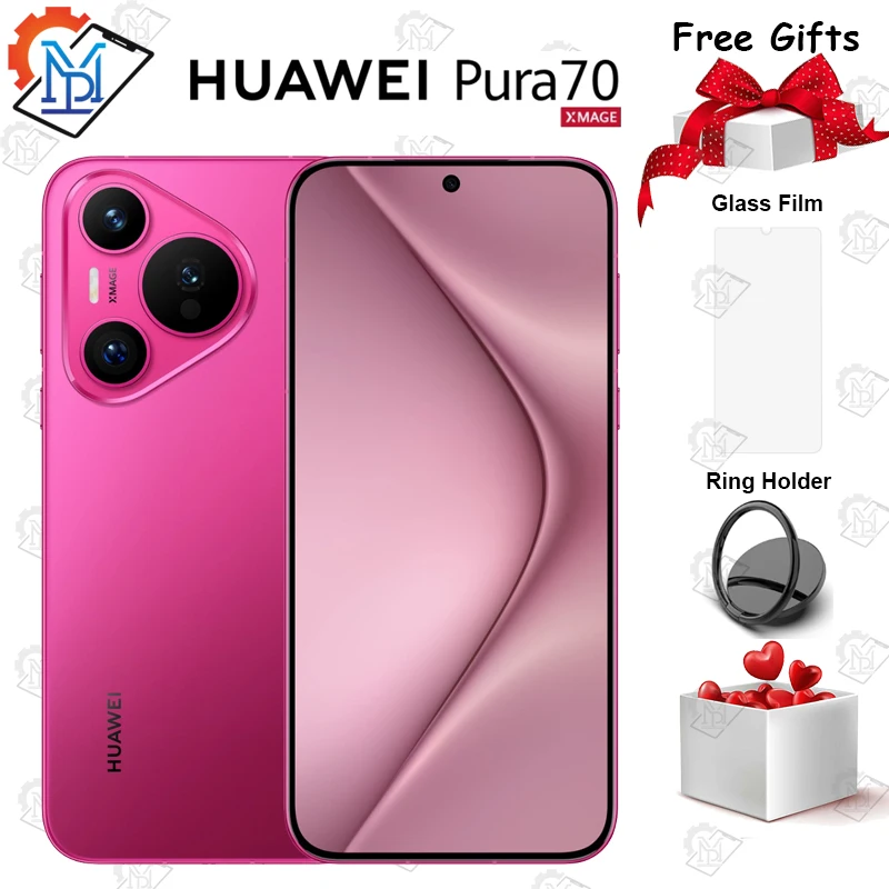 

Original Huawei Pura 70 Mobile Phone 6.6" Kunlun Glass 2 Screen Kirin 9010 Octa Core HarmonyOS 4.2 Battery 4900mAh Smartphone