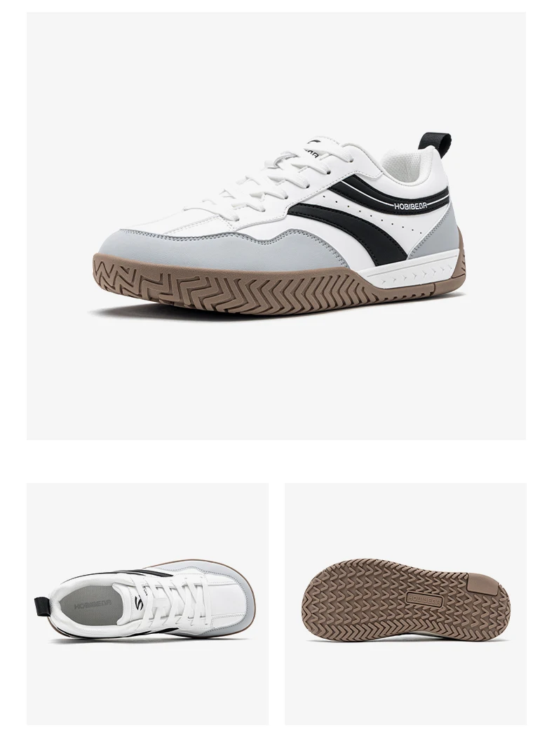 HOBIBEAR Sneakers mit breiter Zehenbox, Unisex, Kunstleder, Walkingschuhe, Retro, bequem, leicht, rutschfest, Schnürschuhe – Detail 18