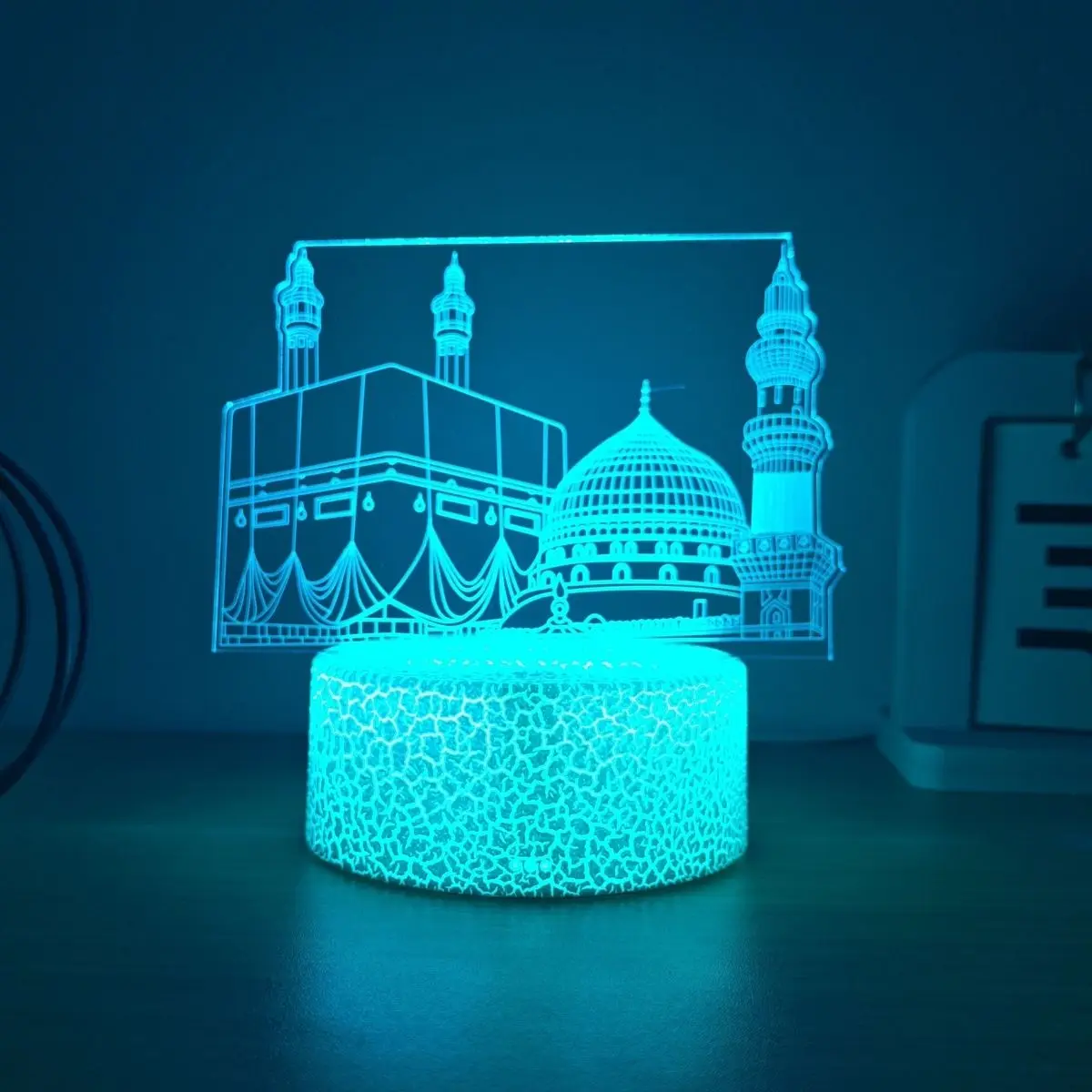 USB اللمس سبعة ألوان التدرج القلعة 3D ضوء الليل، سطح المكتب، ضوء الديكور جو غرفة النوم، ضوء الديكور الغرفة #3