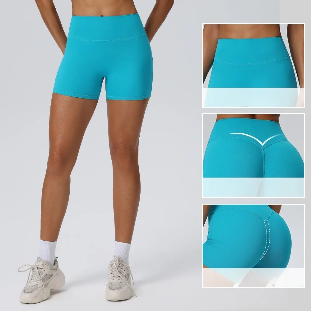 Women's Workout Yoga Shorts, High Waisted Scrunch Butt Lifting Gym Yoga Athletic Shorts Butt Lift Sports Running Pants