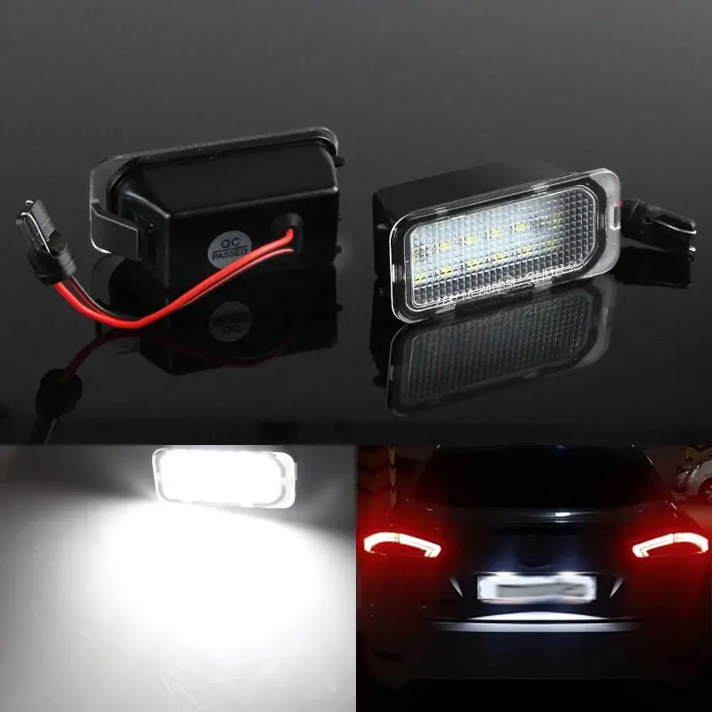 2PCS Canbus For Fiesta JA8 Focus S-MAX C-MAX Mondeo Kuga Galaxy 2010 18SMD white Car Led License Plate Light Lamp OEM Replace