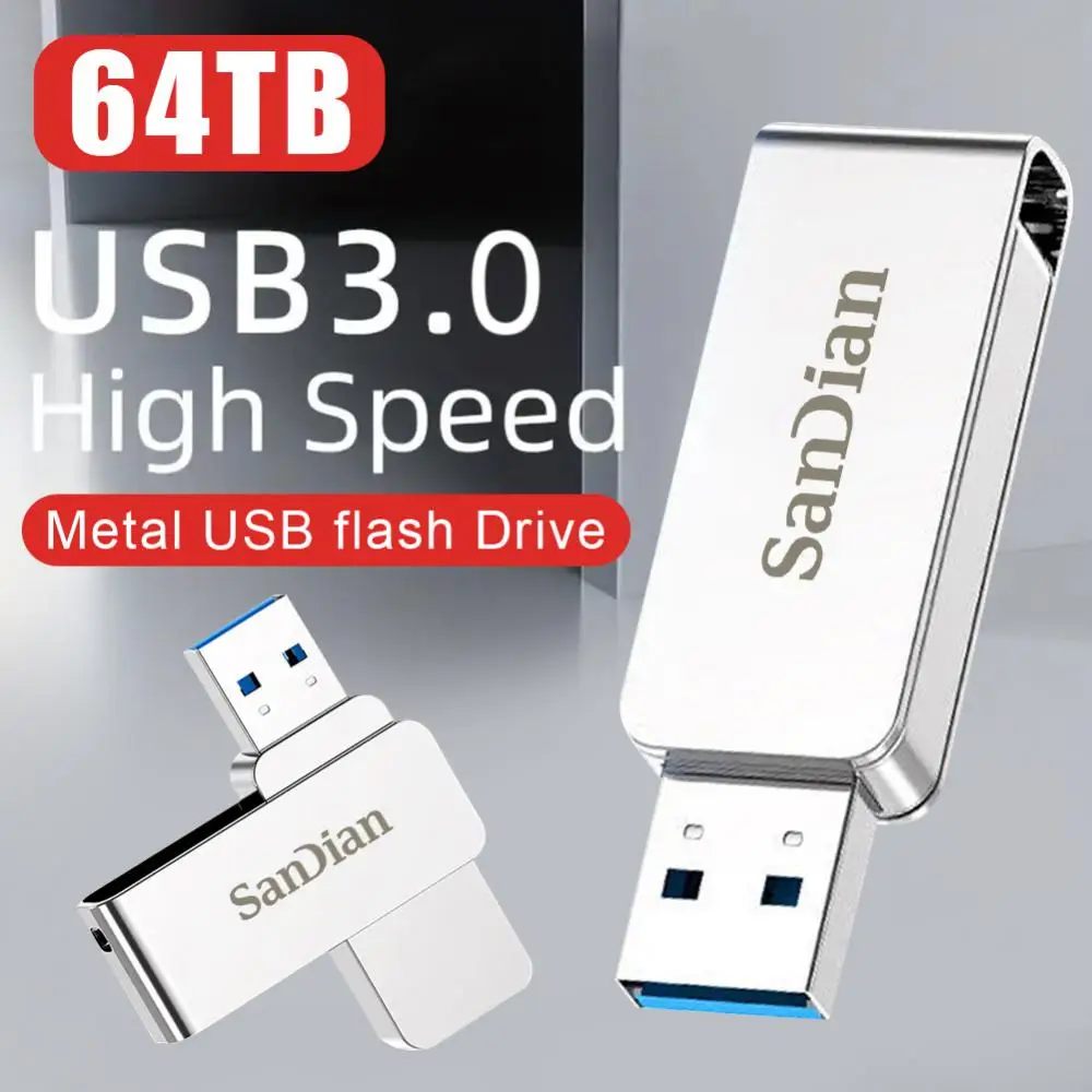 高速USBフラッシュドライブ,金属製ペンドライブ,デスクトップ用ディスク,PC, USB 3.0, 16テラバイト,512GB, 2テラバイト,USB 3.0