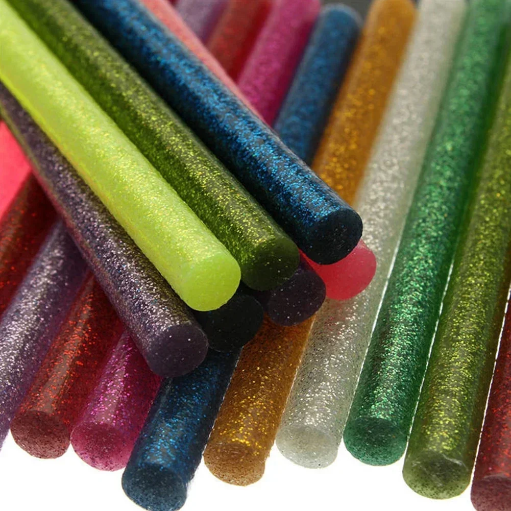 50 pezzi di colla a caldo colorata stick per colla elettrica strumento di riparazione per Album artigianali colla glitterata stick colla a caldo 7x100mm
