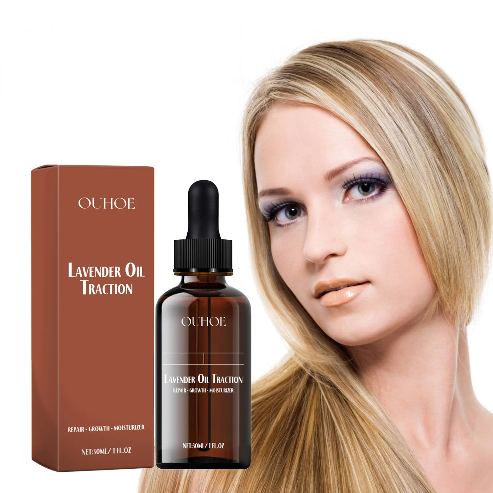 OUHOE Lavender Oil Traction Promote Hair Growth And Blood Circulation, Reduce Hair Loss Anti-frizz Hair Care Essential Oil