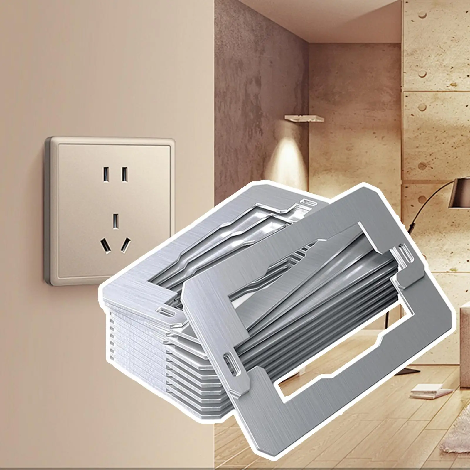 

Outlet Spacers 10 Pieces Stainless Steel Repair Cover Outlet Shims For Apartment Workplace Construction Site Commercial