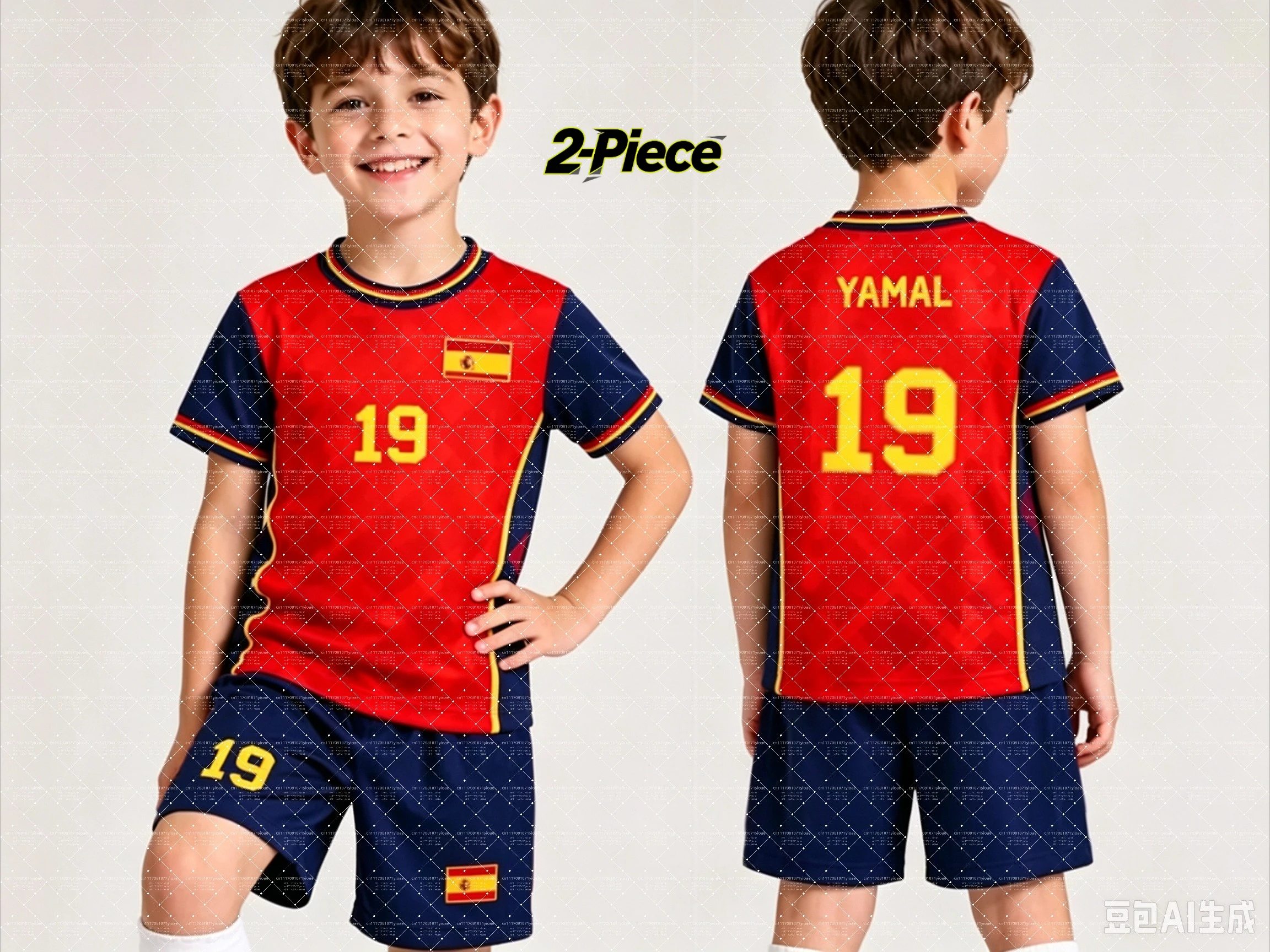 2026 Spezial YAMAL # 19 Fußball-Trikot-Set mit T-Shirt und Shorts, Einzelnes Oberteil Verfügbar, Harajuku-Shirt-Shorts-Set Kinder-Trainingsanzug 2-Teiliges Set – Detail 7