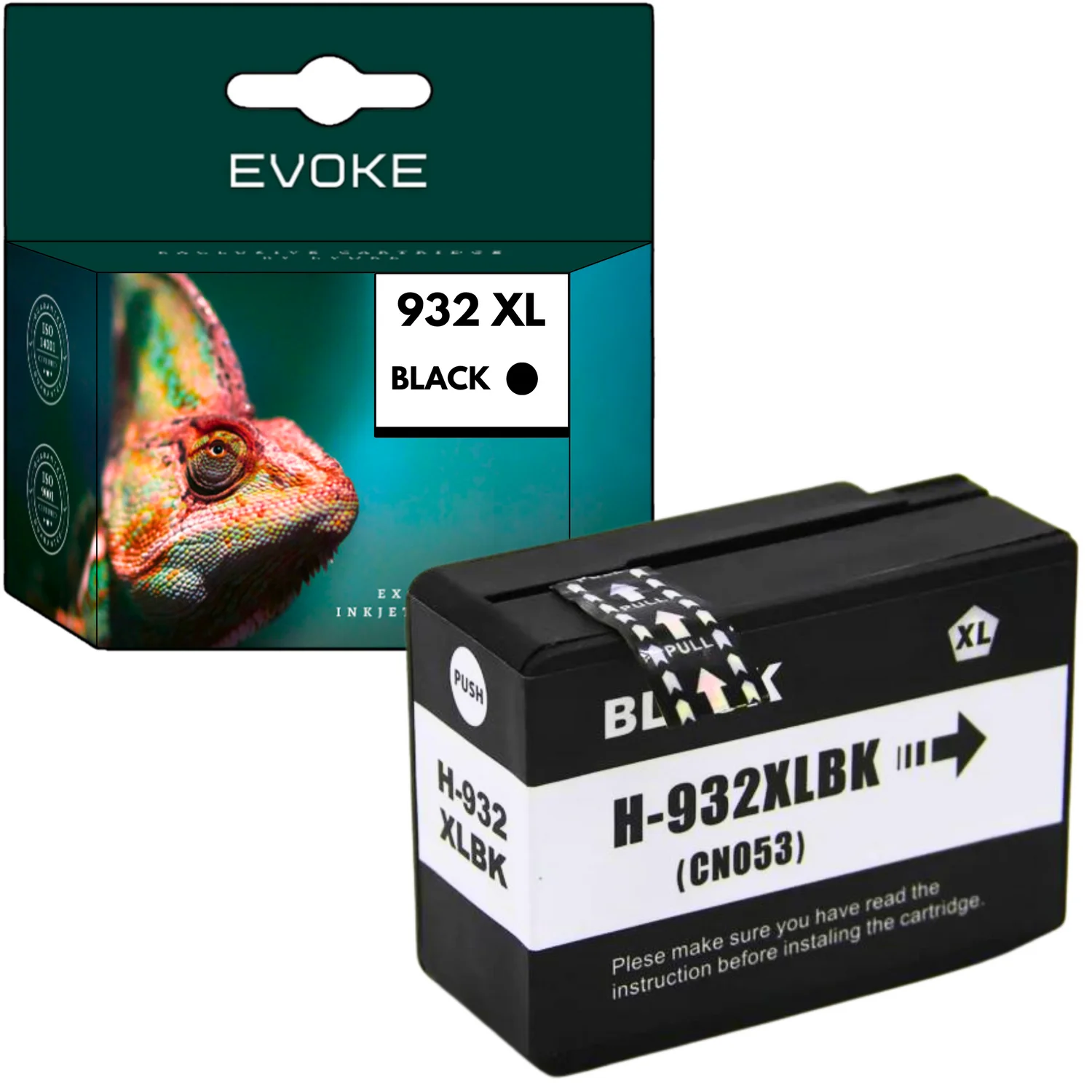 Evoke Compatibele Inkt voor Hp 932XL Hp932 Cn053Ae Zwart 33 ml 1460 Pagina's Officejet 6100 6600 6700 Premium 7110 7510 7600 7610 7612