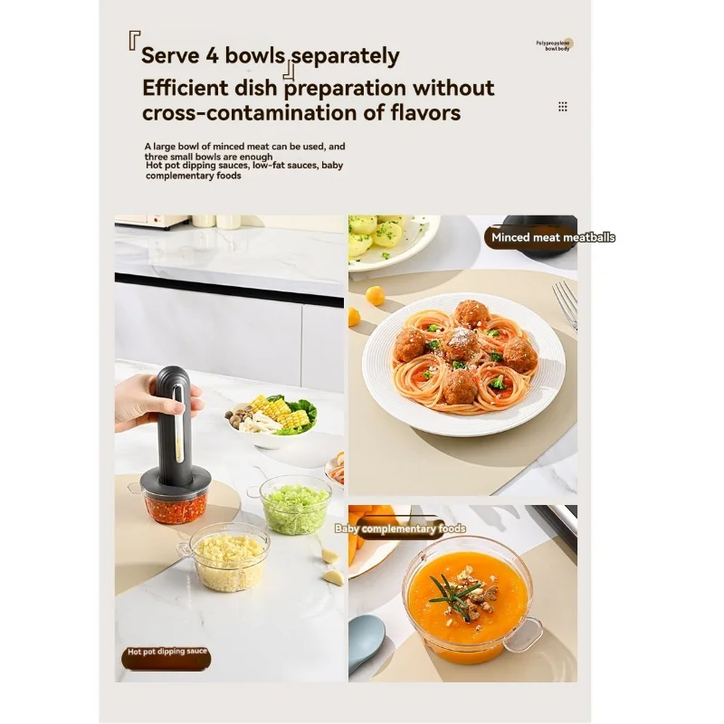 

【SHOP JOURNEY】Многофункциональная портативная электрическая мясорубка-измельчитель с беспроводным управлением и емкостью 3 чаши для приготовления детского питания