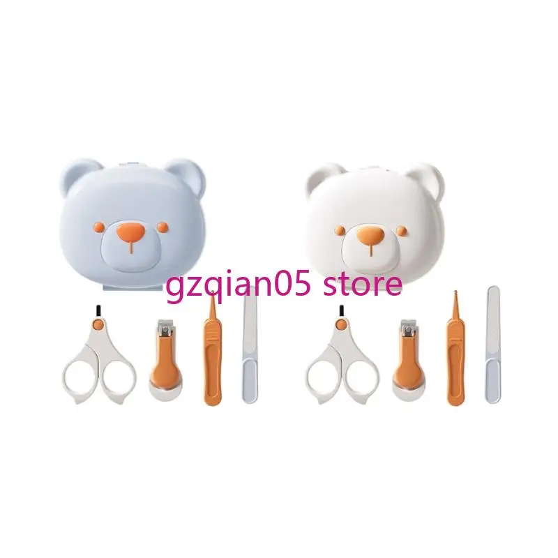 

N7ME New Parent Essential Baby Grooming Tool Set Feature Safety Scissors Nails File and Portable Carrying Case Box