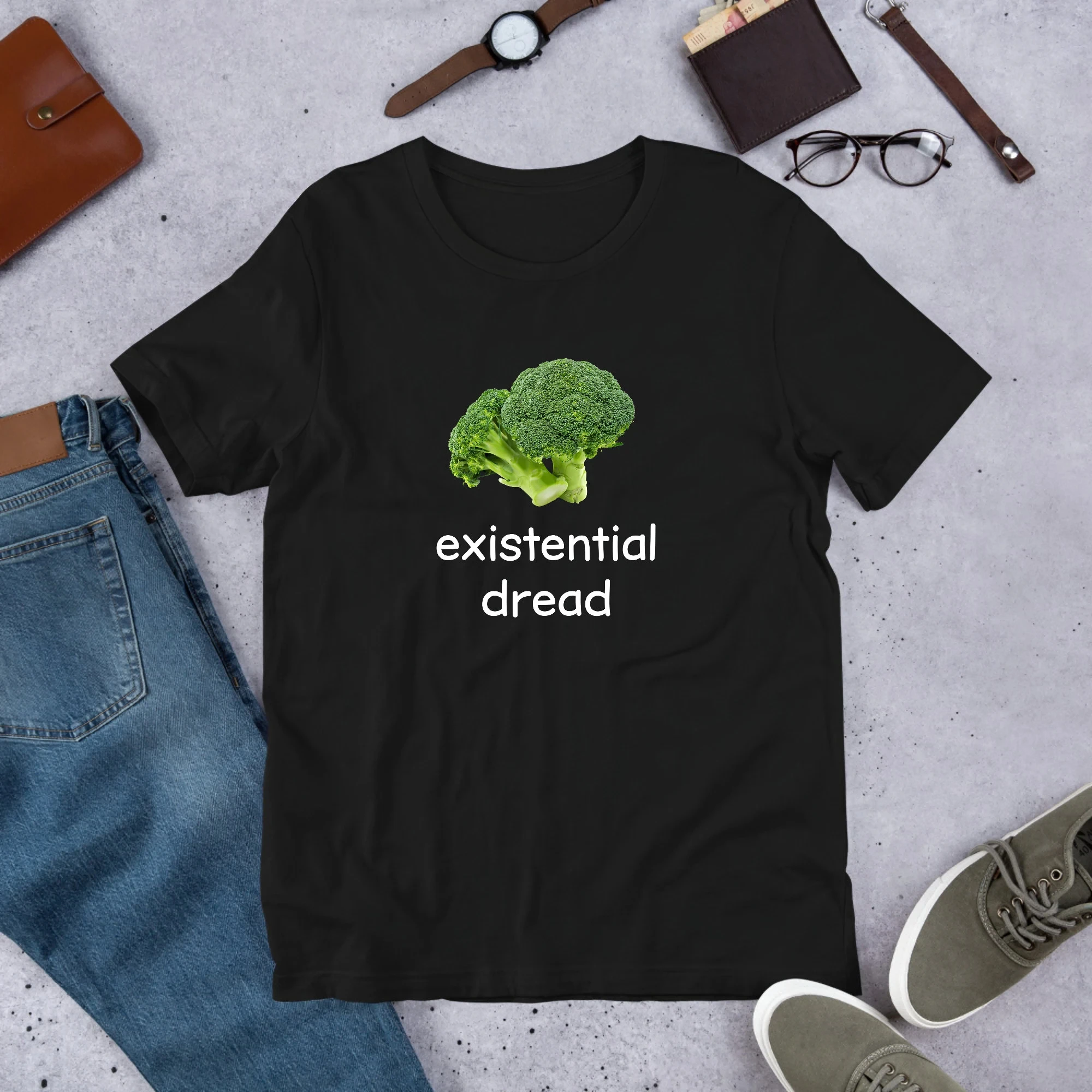 Футболка Existential Dread Funny Broccoli Meme для мужчин и женщин, хлопковые футболки с короткими рукавами, футболка Y2k, топы большого размера, летняя мужская блузка