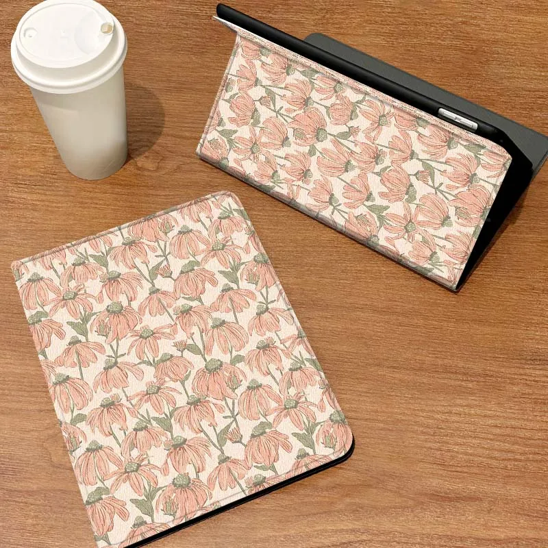 

Cartoon Floral Circle Pattern Case For Samsung Galaxy Tab S6 S7 S8 S9 S10 S11 FE Plus Lite Tablet