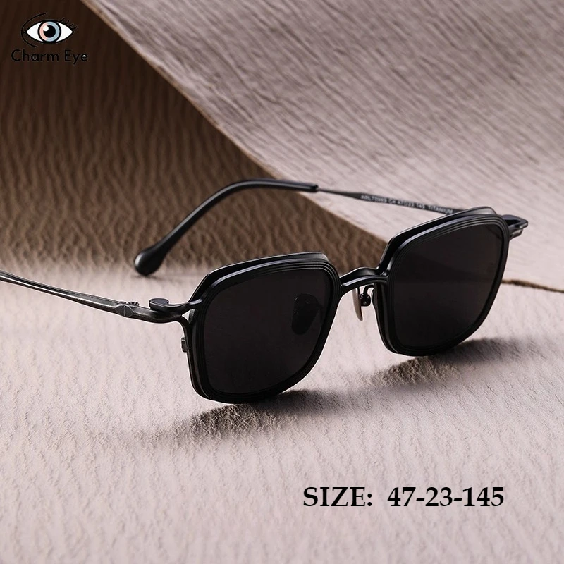 Magnetic Polarized Sunglasses Men Ultra Light Pure Titanium Retro Anti Blue Light Myopia Glasses Women Outdoor Driving UV400