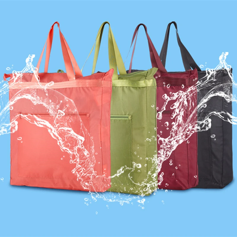 Foldable Shopping Bag Eco-Friendly Reusable Portable Shoulder Handbag Travel Grocery Bags Supermarket Shop Bags