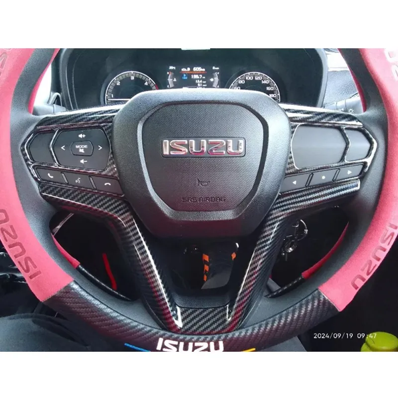 For Isuzu D Max Dmax RG 2020 MU X Mux RJ 2021 2022 2023 2024 Steering Wheel Cover Trim Interior Accessories Frame Decoration