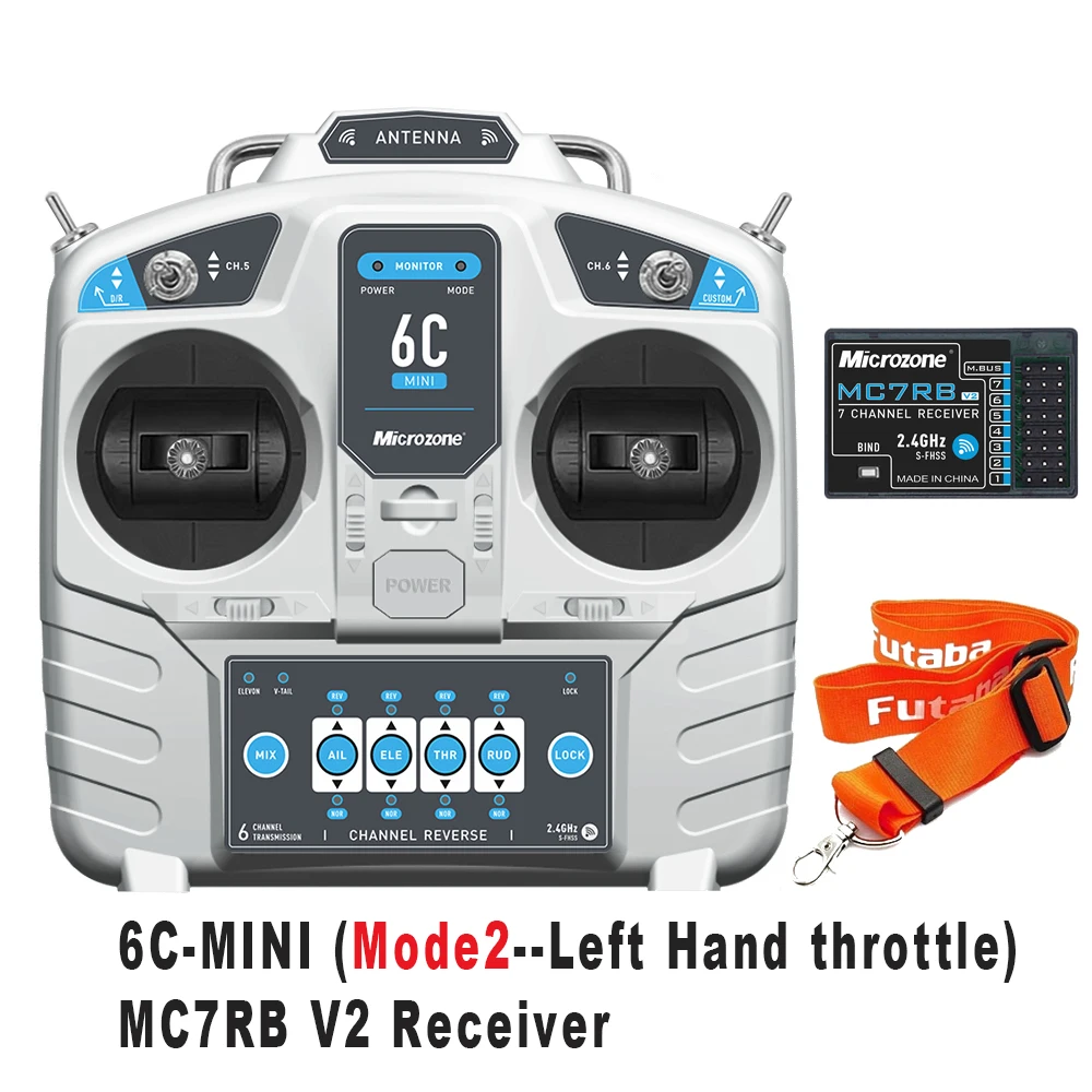 MicroZone MC6C 6C-Mini V2 2.4G 6CH Controller Zender MC7RB Ontvanger Radiosysteem Voor RC Vaste vleugel/Auto/Boot Vliegtuig Speelgoed