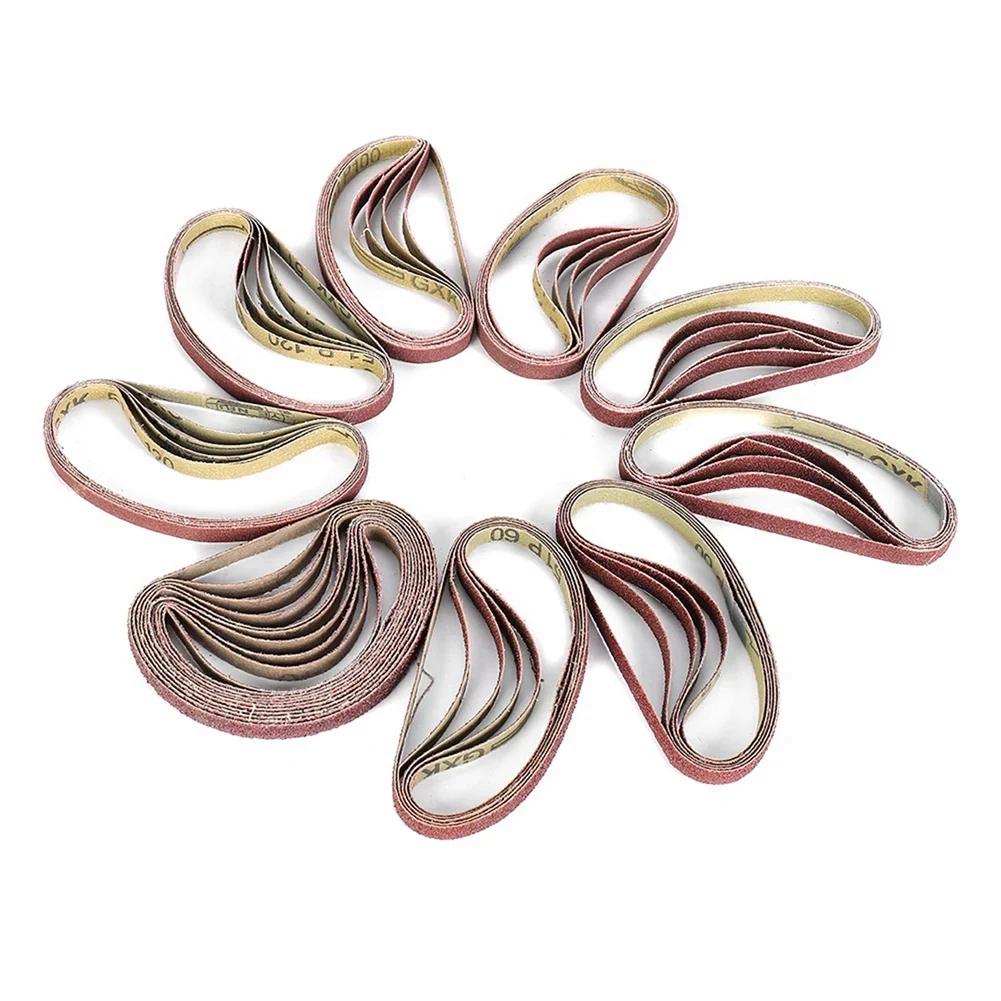 AS63-50Pcs Sanding Belts 330X10mm Sander File Tools P40 - P600 Abrasive Sanding Screen Band Power Tool Accessory Wood Easy To Us