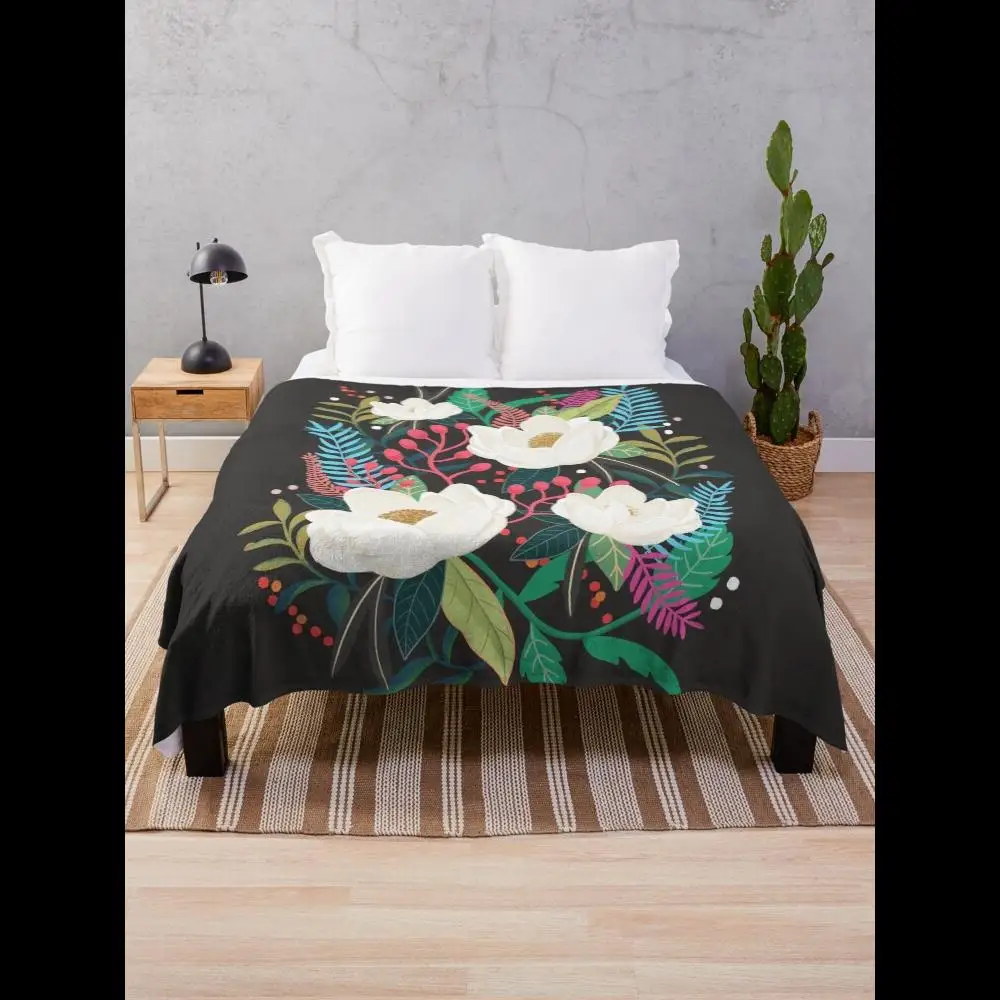 

The Garden of Alice Floral Blossom Art Print Throw Blanket for Home Decor
