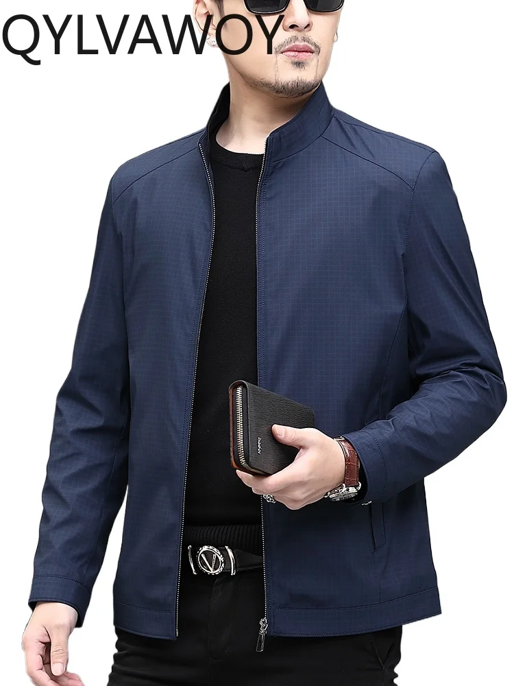 

QYLVAWOY 100% Polyester 2025 New Autumn Men's Administrative Jacket Men's Clothing Outfit Casual Lightweight Outerwear LJ2220