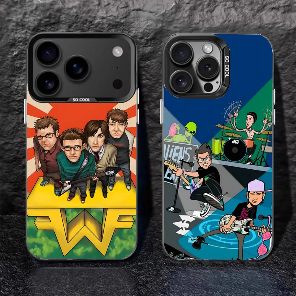 

W-Weezer Band For iPhone 17,16,15,14,13,12,11,Pro,MAX,Plus Black Shockproof Candy Matte Cover