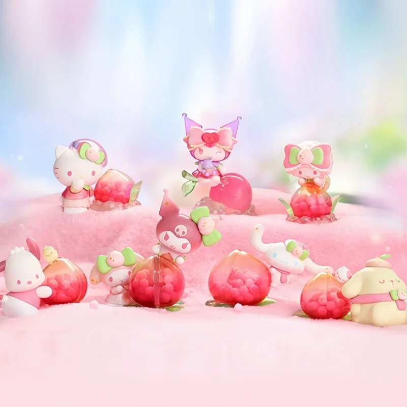 

Sanrio Vitality персиковая серия «Рай», ПВХ фигурка Hello Kitty Cinnamoroll, кавайные сборные Игрушки для девочек, Рождественская игрушка