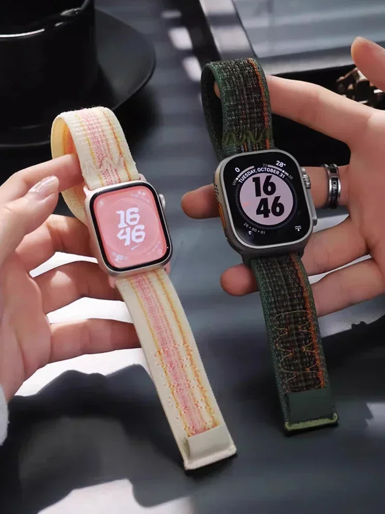 Armbänder für Apple Watch Band 45 mm 46 mm 42 mm 49 mm 44 mm für Nike Nylon Sport Loop Armband Correa iWatch 10 9 8 7 6 5 4 SE Ultra 2 – Detail 11