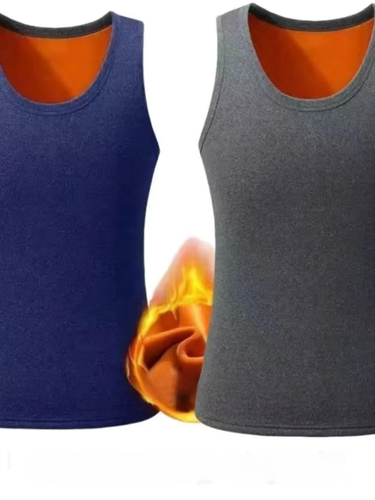 

Men's Thermal Fce Lined Thiened Vest Autumn Winter Slim Fit Heating Underwear Sl Base Layer Trendy oulder Pad