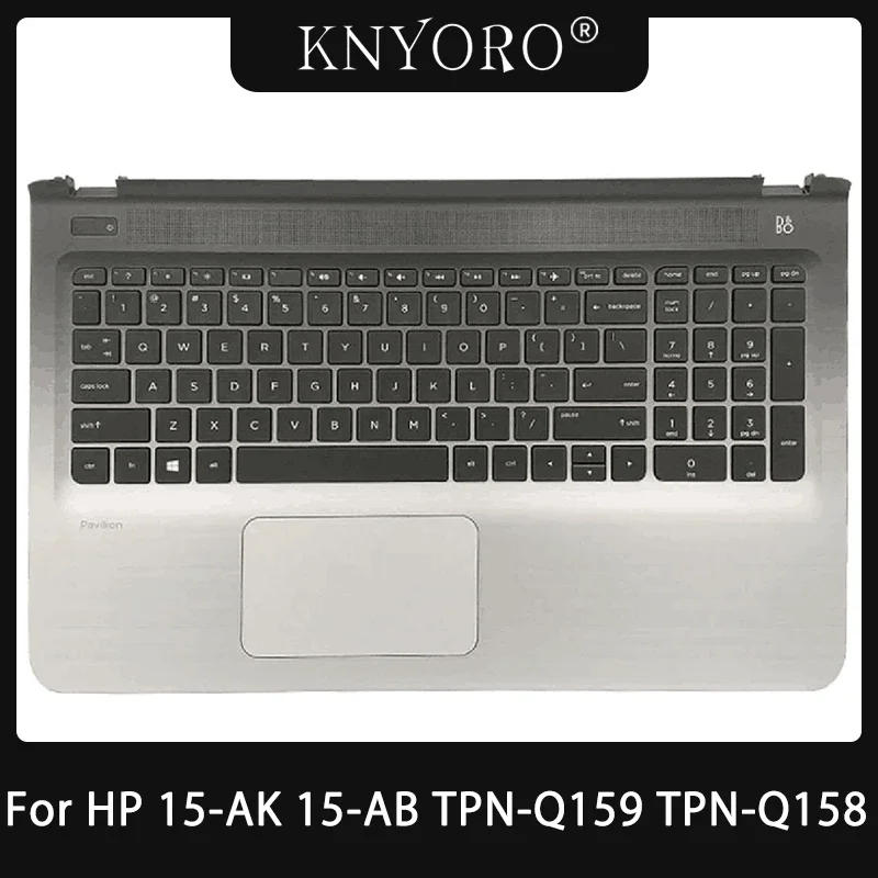 

New For HP Pavilion 15-AB 15-AK TPN-Q159 TPN-Q158 Laptop Palmrest Upper Case Top Keyboard Cover Silver Replacement 809031-001