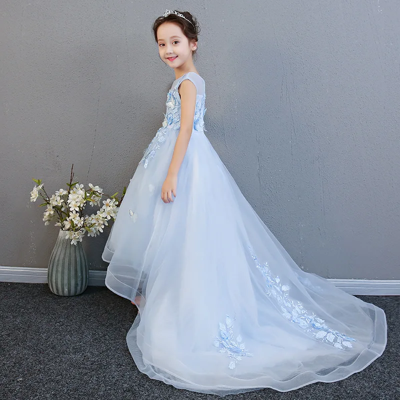 Children Bridemaid Mermaid Wedding Long Dresses For Kids Pageant Ball Gowns Flower Girl Dress Girls Party Elegant Frocks