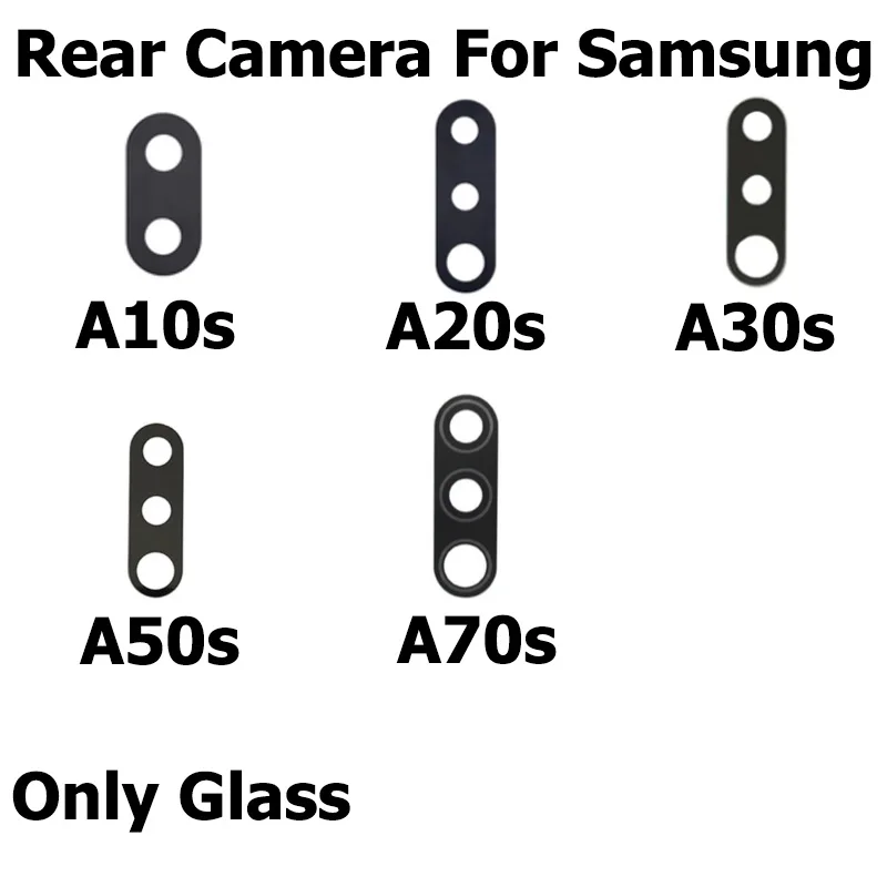 For Samsung Galaxy A10s A20s A30s A50S A70S Rear Camera Glass Lens With Glue Sticker Replacement Repair Parts