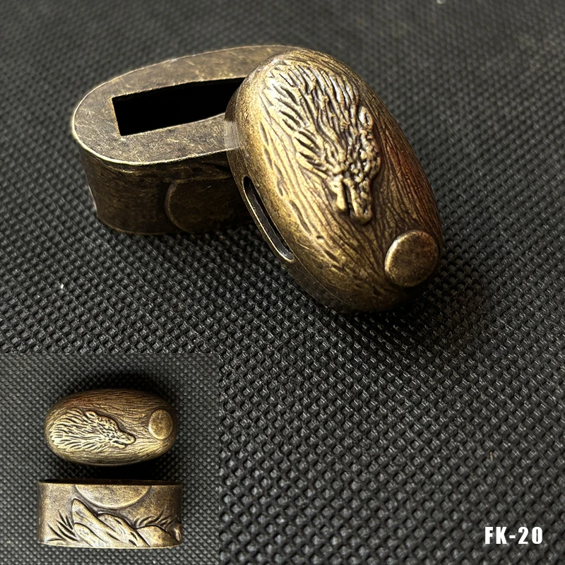 Hochwertige Legierung Katana-Griffkappe Fuchi Kashira Griffkragen für Japanische Schwerter Samurai-Katanas Wakizashi-Schwerter Zubehör – Detail 2