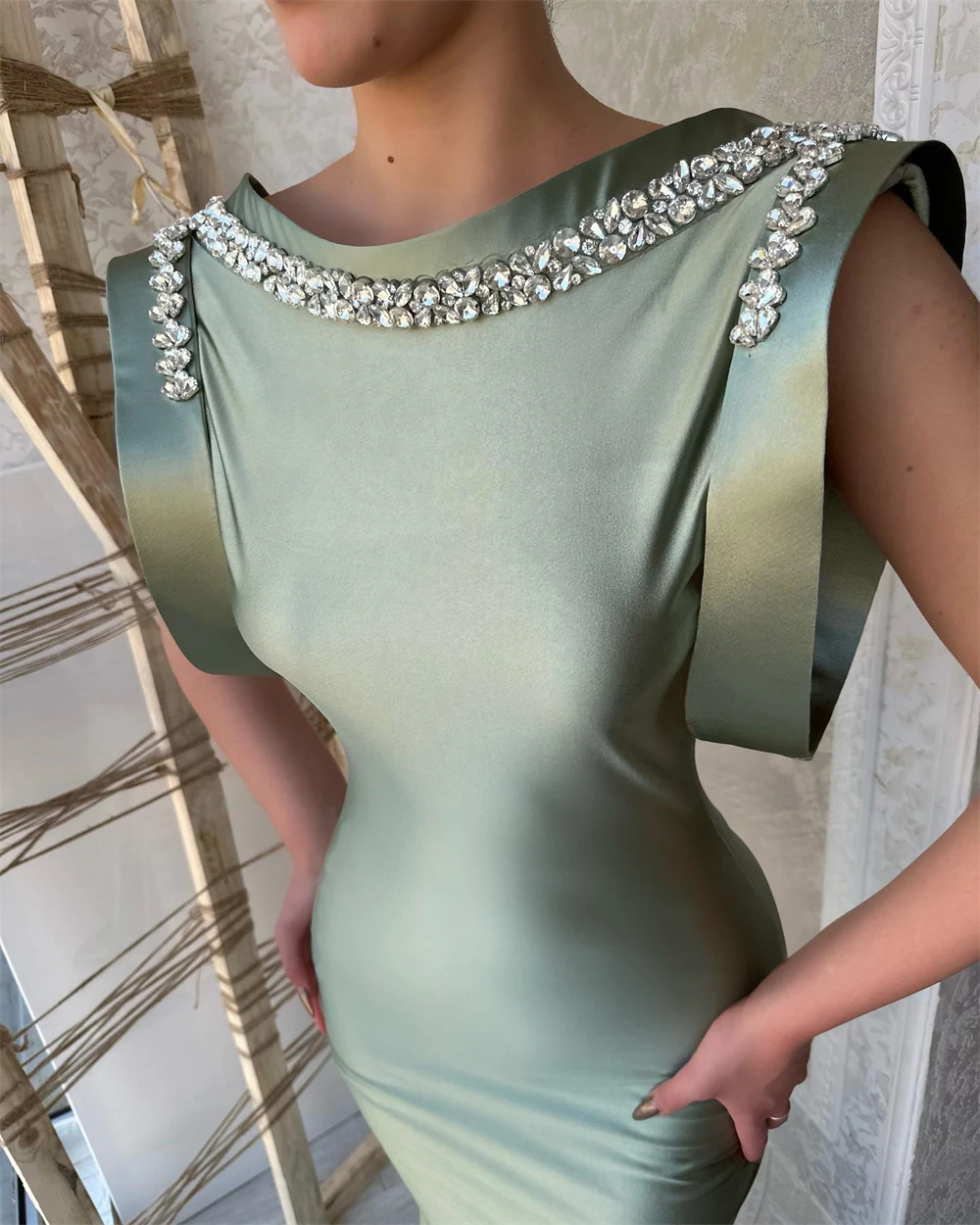 Customized Retro Exquisite Jewel Mermaid Beading S Formal Occasion Gown vestidos de noche elegantes para mujer 2023  