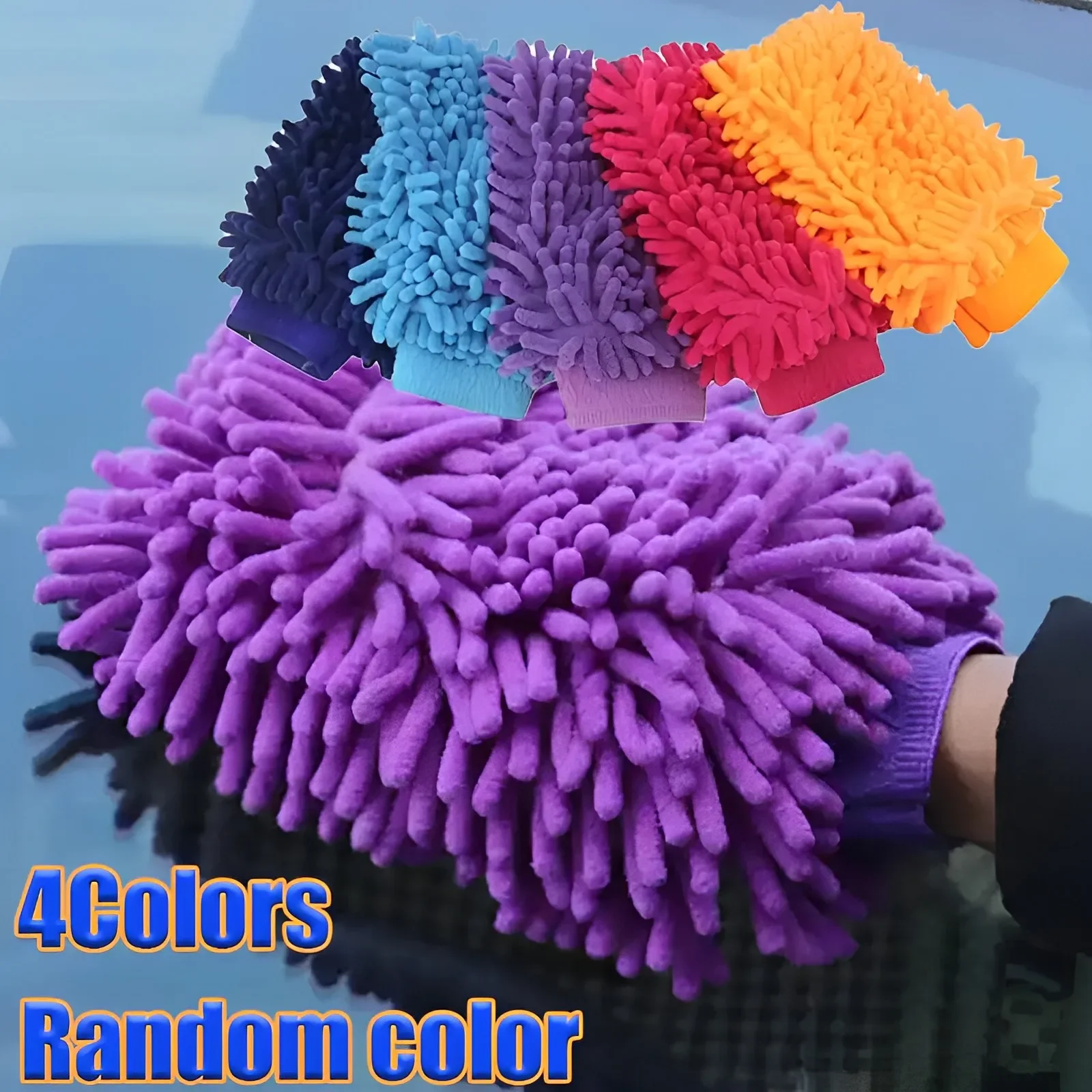 

2PCS Glove Coral Fleece Car Cleaning Gloves Premium Chenille Microfiber Winter Waterproof Cleaning Mitts Washing Glove Tools